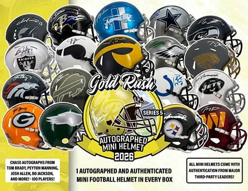 2026 Gold Rush Autographed Mini Helmet Football Series 5 6 Box 1/2 CASE Pick Your Team Break #838