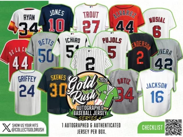 2026 Gold Rush Autographed Baseball Jersey Series 4 3 Box 1/2 CASE Pick Your Team Break #836