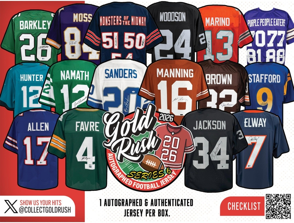 2026 Gold Rush Autographed Football Jersey Series 6 3 Box 1/2 Case Pick Your Team Break #828